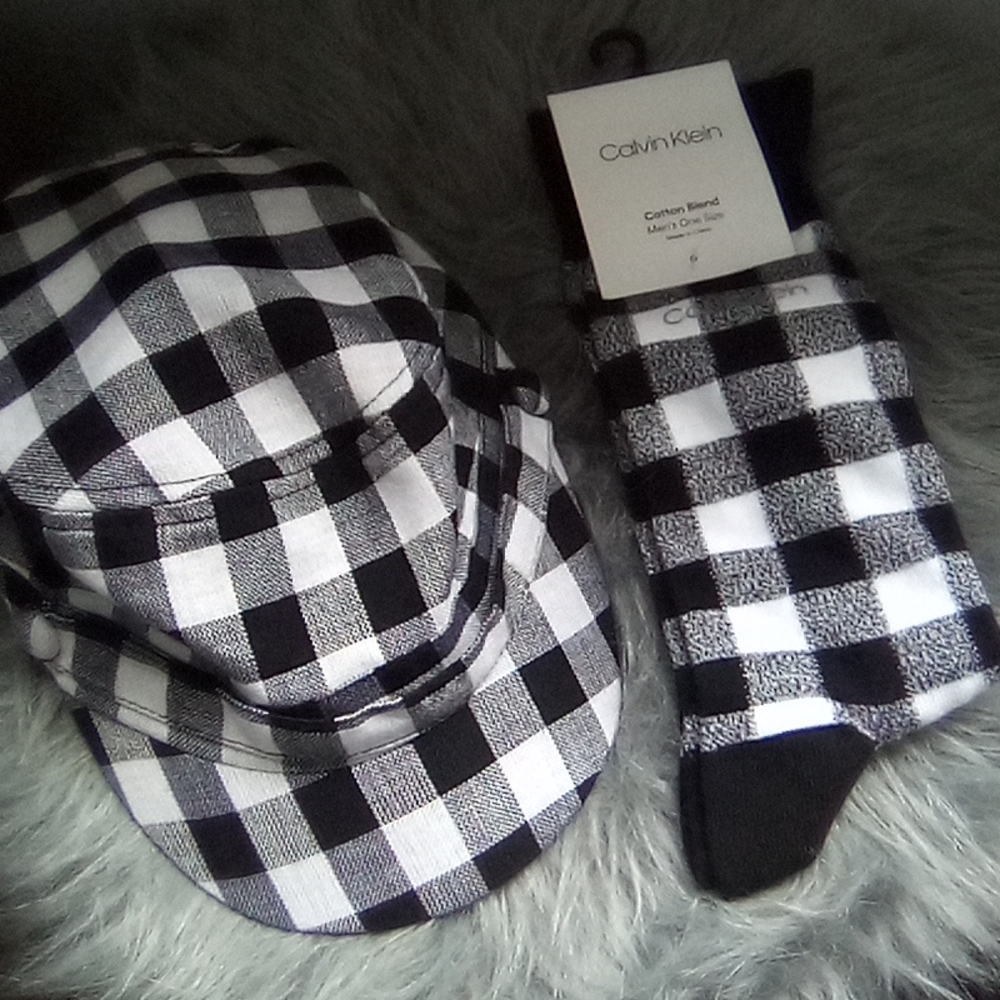 Black and White Buffalo Check Cadet Cap NWT D&Y - Picture 4 of 14